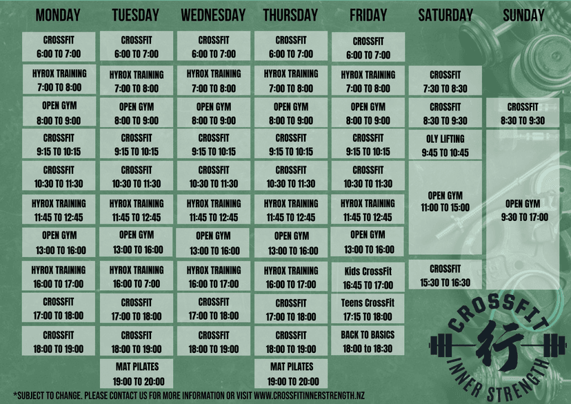 Variety of class times